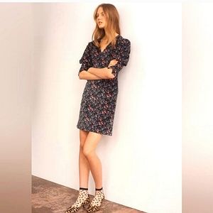 LA VIE Rabecca Taylor Lisette Velveteen Floral dress size XS